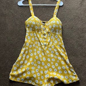 Yellow floral romper